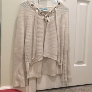 lace up sweater